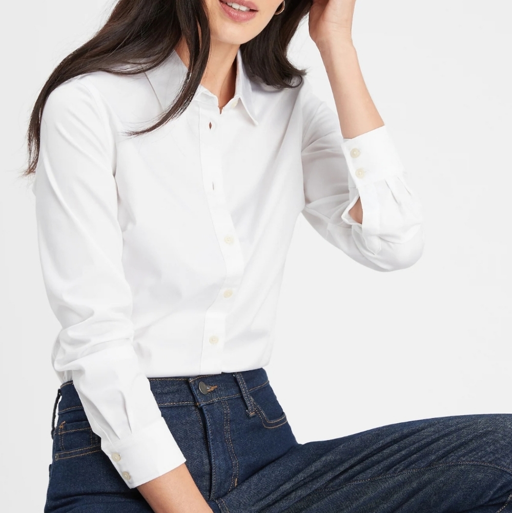 Banana Republic Factory White Button Down Shirt